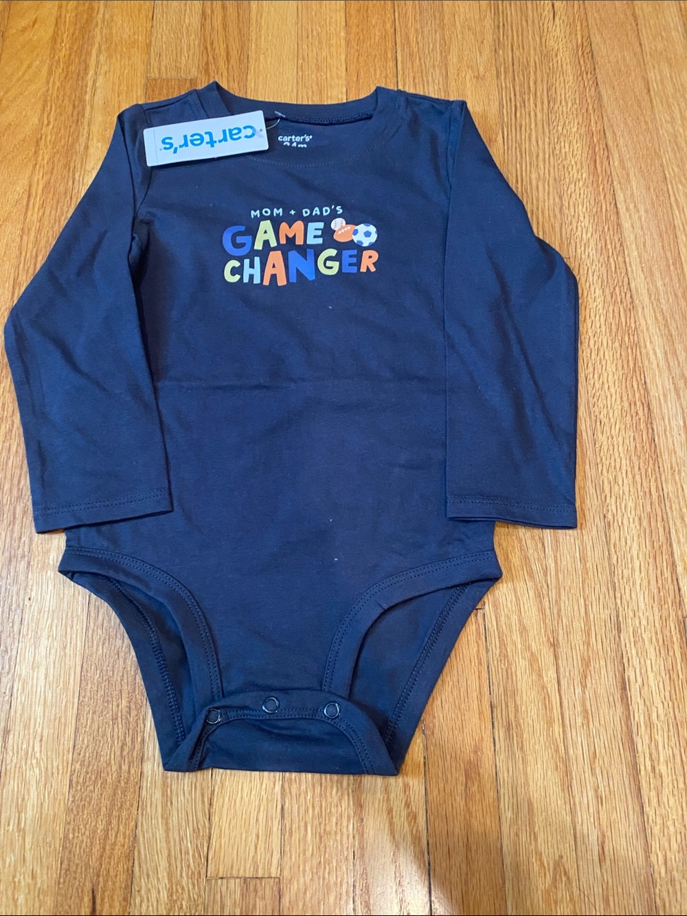 Carter's Kids Long-Sleeve One-Piece Bodysuit - Navy "Game Changer"